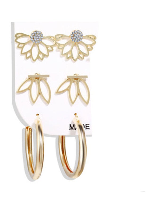 NIBEMINENT - Pair Of 6 Ear Studs And Hoop Earrings Set - Image 1