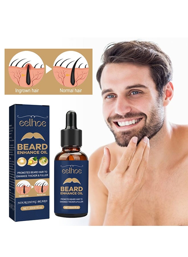 EELHOE Men's Beard Growth Oil, Oil Contains Ginger Root and Grape Seed Extracts to Nourish Beard Essence, For Beard Thick and Healthy Facial Hair, Deep Hydration Fast Absorption, Moisturize Soften Beard Oil-30ml - Image 4