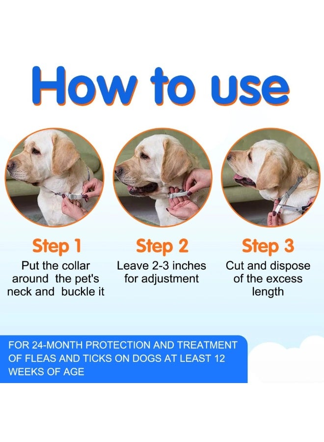 Oimmal Flea & Tick Collar for Dogs (4 Collars), Waterproof Adjustable 24 Month Protection Natural Formula Safe & Eco-Friendly Lightweight Collar For Dogs & Puppies, Flea Dogs Collar - Image 2