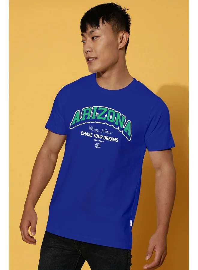 فيردو Veirdo® Men's T-Shirt Regular Fit Round Neck Pure Cotton Half Sleeve Graphics Printed T-Shirt Different Size Range (V99_ARZNA_RB_L)