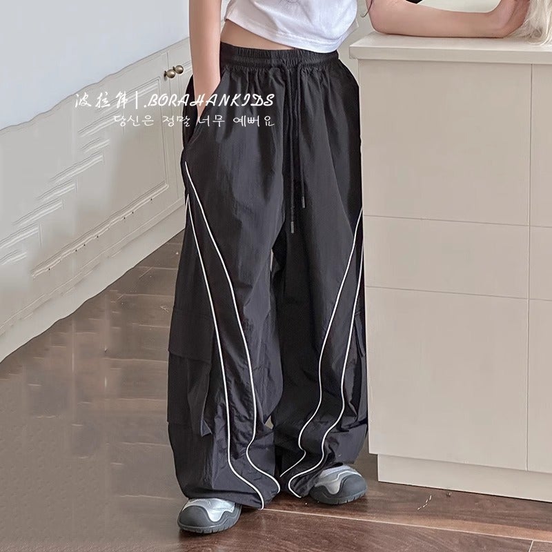 Girls' Fashion Workwear Casual Pants 2025 Arrival Zhongda Children'S Loose Straight Boys' Anti-Mosquito Pants Children'S Wear - Image 1