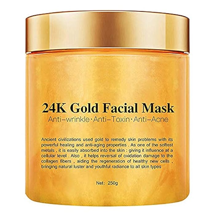KlsyChry 24K Gold Peel Off Face Mask, Rejuvenating Collagen Facial Mask For Flawless Skin, Reduces Fine Lines & Wrinkles, Clears Acne, Minimizes Pores, Moisturizes & Firms Up Your Skin, 250g - Image 1