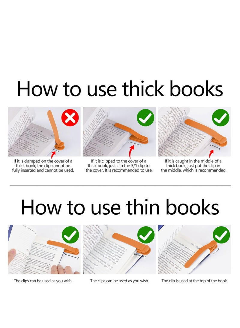 أوزيغالور 3 قطعة معلقة الكتاب الآلية مصنوعة من السيليكون، معلقات الكتب للقراءة للنساء، الرجال، الأطفال، ملحقات القراءة كهدايا لمحبي الكتب - Image 2