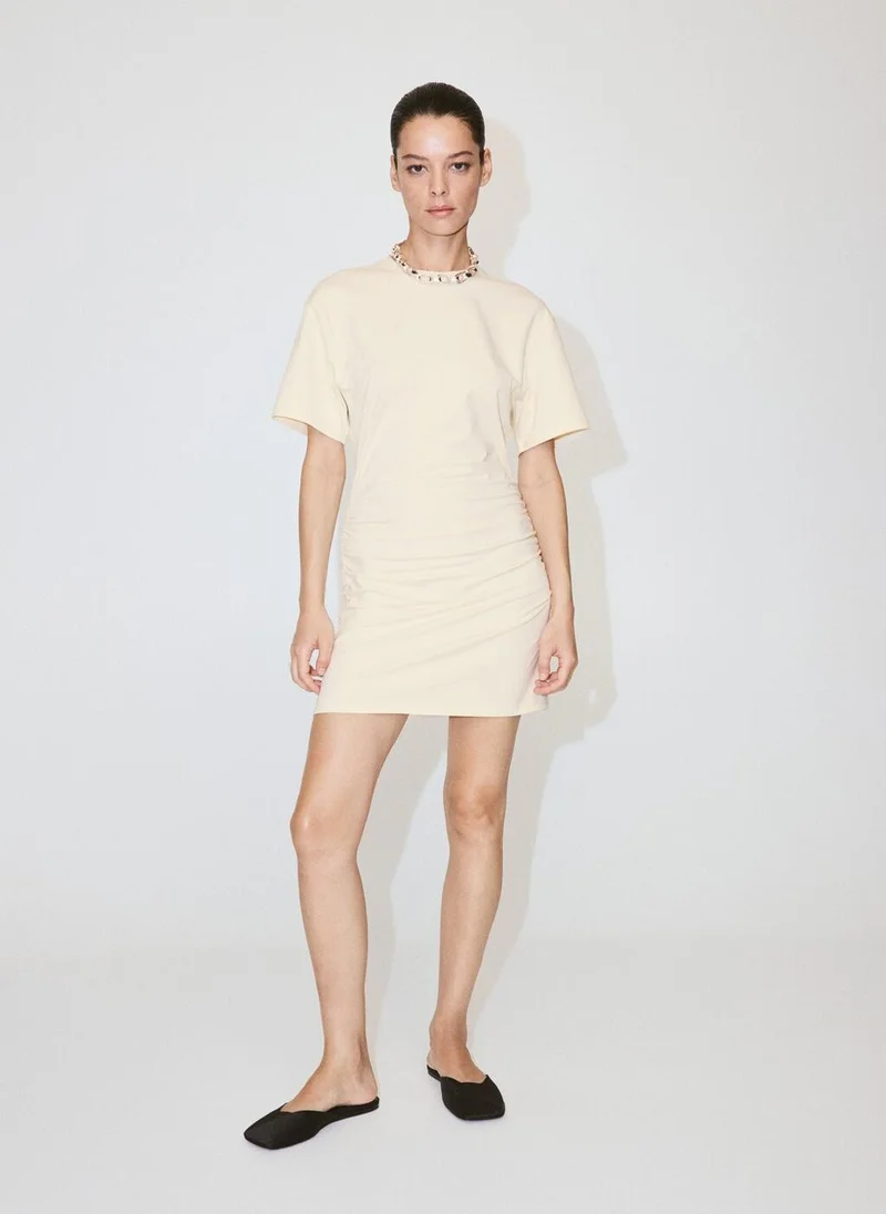 مانجو Cotton Dress With Gathered Sides