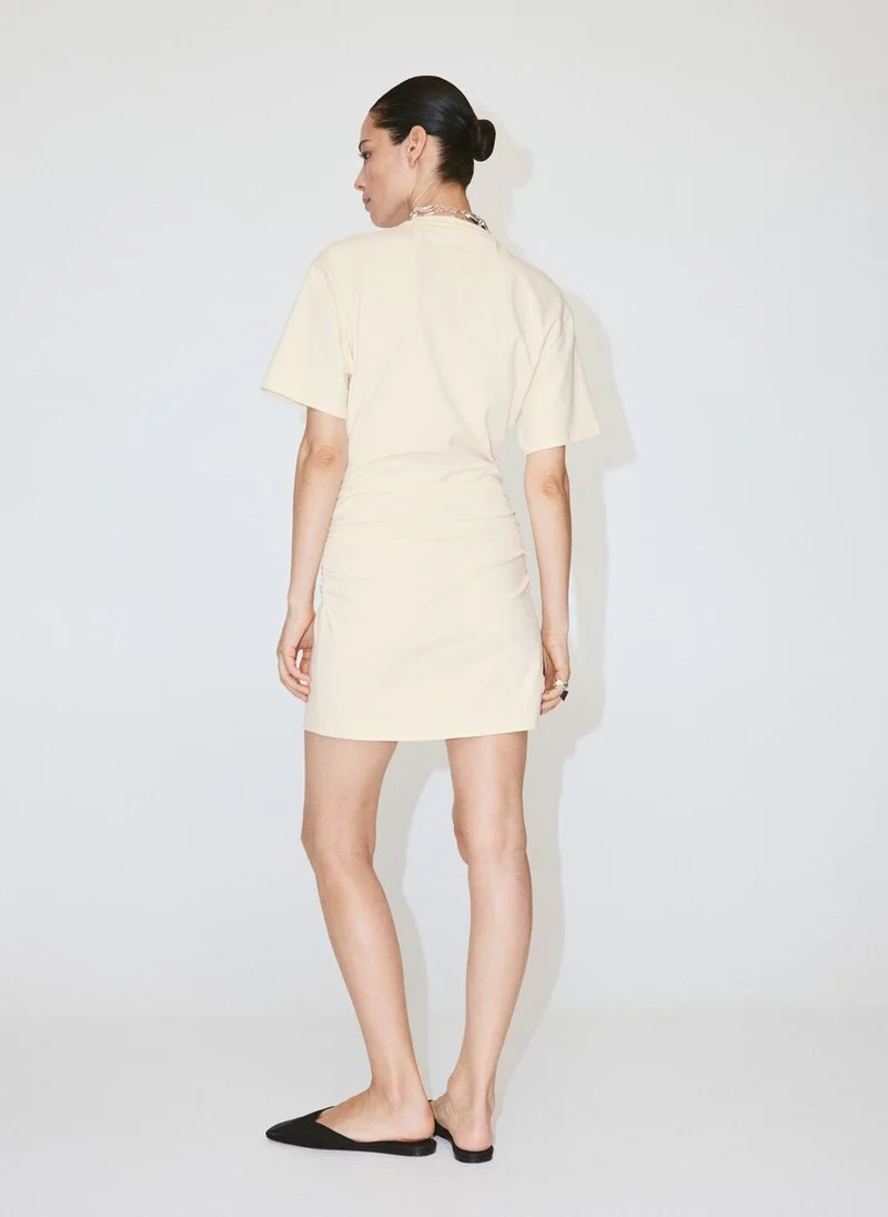 مانجو Cotton Dress With Gathered Sides