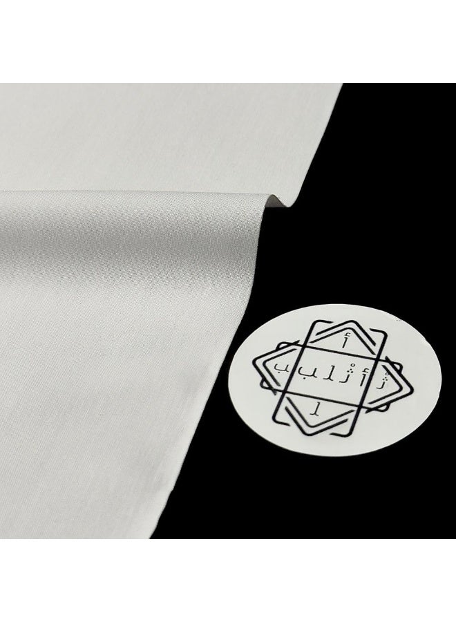 High-quality men's summer fabric in white with a distinctive pattern and unique elegance – ideal for tailoring a formal men's gift for a Saudi thobe