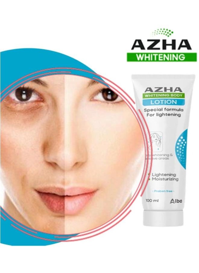 AZHA - 2 Pieces Whitening Body Lotion Special Formula For Lightening 100 gm+ Whitening Body Lotion Special Formula For Lightening 25gm - Image 1