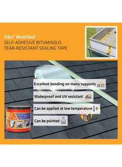 SIKA SIKA Multipurpose self-adhesive duct tape MultiSeal AP For concrete, metal, clay, tiles and wood Easy to use 10 cm x 10 m Grey  - Image 3