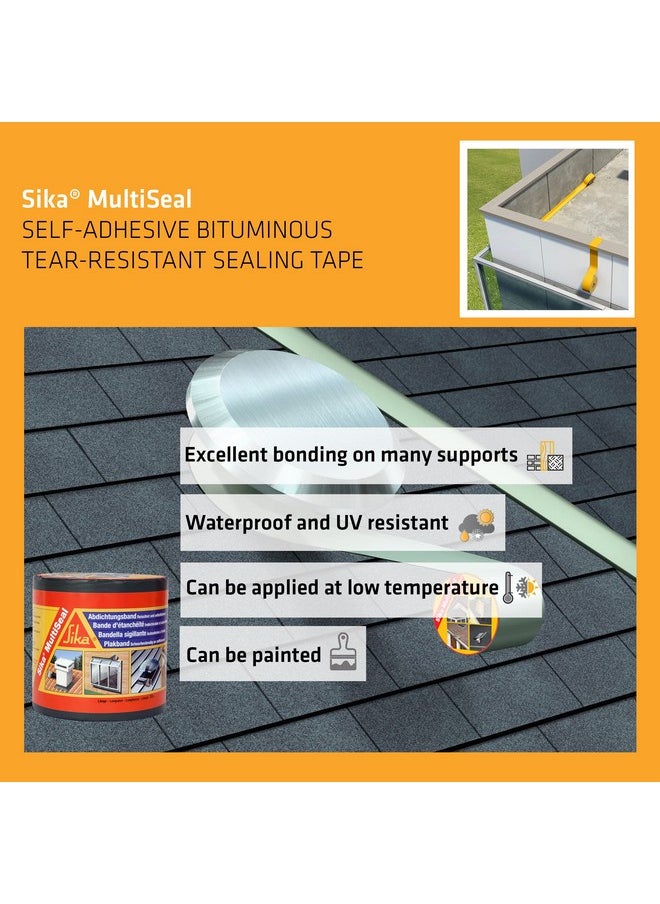 SIKA SIKA Multipurpose self-adhesive duct tape MultiSeal AP For concrete, metal, clay, tiles and wood Easy to use 10 cm x 10 m Grey  - Image 3