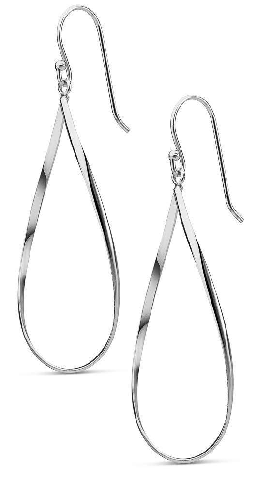 MILLA Teardrop Earrings - Designer Silver Statement Earrings or Gold Dangle Earrings for Women Trendy Upscale Dangly Earrings (Teardrop/Sterling Silver Plated) - Image 1
