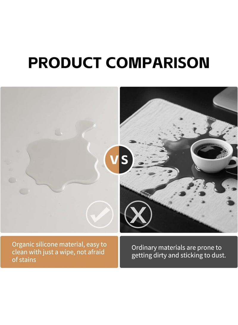 FAYET PU Leather Desk Mat, Large Non-Slip Waterproof Desk Protector, Heat Resistant Office Table Pad & Mouse Pad - Image 3