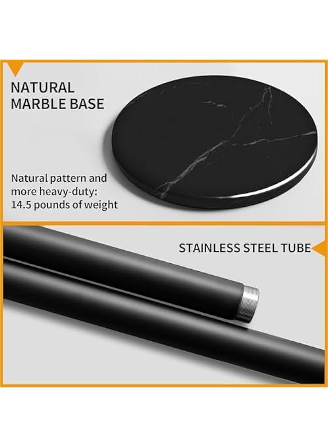 بيوينتي حامل معاطف معدني قائم بذاته من ميلند دي، شجرة قاعة قائمة بذاتها، منظم شماعات القبعات في مدخل المنزل مع قاعدة الرخام الطبيعي، رف معطف 12 خطاف ل الاوشحة والشنط والجاكيتات (اسود)، مايليندي - Image 4