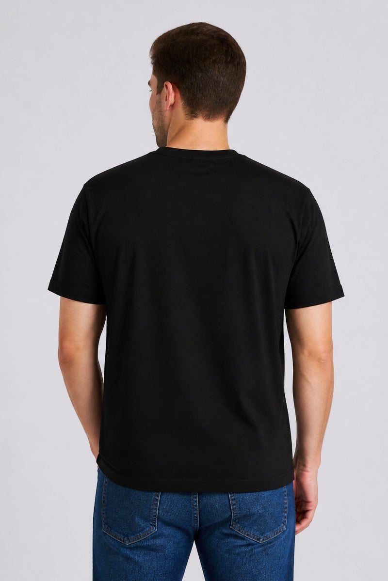 La Martina Men Crew Neck Short Sleeve Graphic Print T-Shirt, Black - Image 3