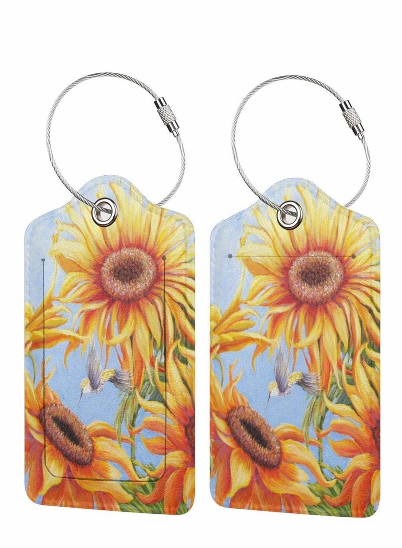 Luggage Tag for Suitacase, 2 Pcs Fintie Privacy Cover ID Label with Stainless Steel Loop and Address Card Travel Bag Suitcase - Image 1