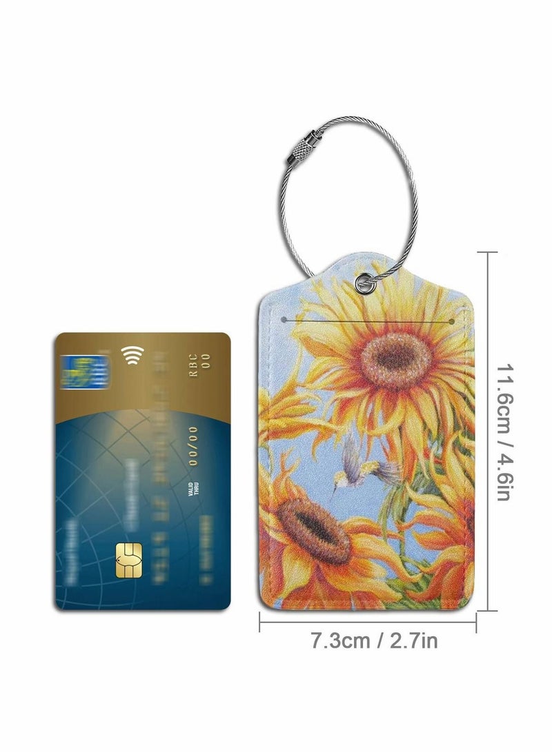 Luggage Tag for Suitacase, 2 Pcs Fintie Privacy Cover ID Label with Stainless Steel Loop and Address Card Travel Bag Suitcase - Image 3