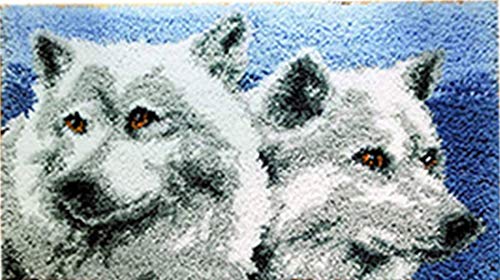 LUBOT 20 X 15 Wolf Latch Hook Kits Rug Making Kits DIY Crafts for AdultsKids with Printed Canvas Pattern Crochet Kit