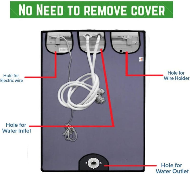 NITASHA Waterproof/Dustproof washing machine cover Compatible With Bosch 8 Kg Fully-Automatic Front Load WAJ28262IN Grey Color, Polyester - Image 2