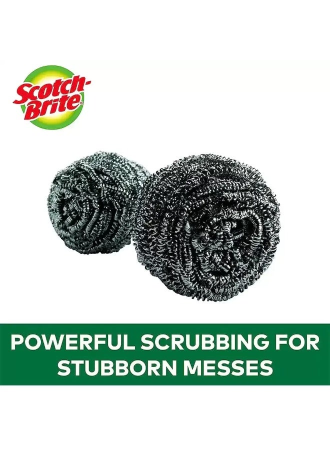 Scotch Brite Scotch-Brite Stainless Steel Metal Spiral Scrubber Scouring pad for Stubborn Messes- Pack of 2 Pcs - Image 2