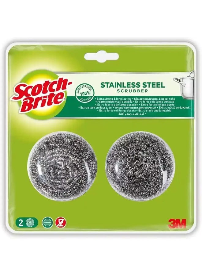 Scotch Brite Scotch-Brite Stainless Steel Metal Spiral Scrubber Scouring pad for Stubborn Messes- Pack of 2 Pcs - Image 1