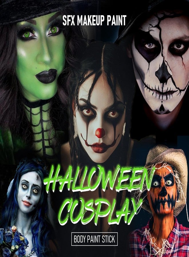 كيدا قلم طلاء الجسم الأسود من كيدا، قلم طلاء أسود للعينين للرياضة، قلم طلاء الجسم للكبار والصغار، مكياج الهالوين للهياكل العظمية والقوطيين والزومبي والمؤثرات الخاصة، قلم أسود للمهرجين - Image 2