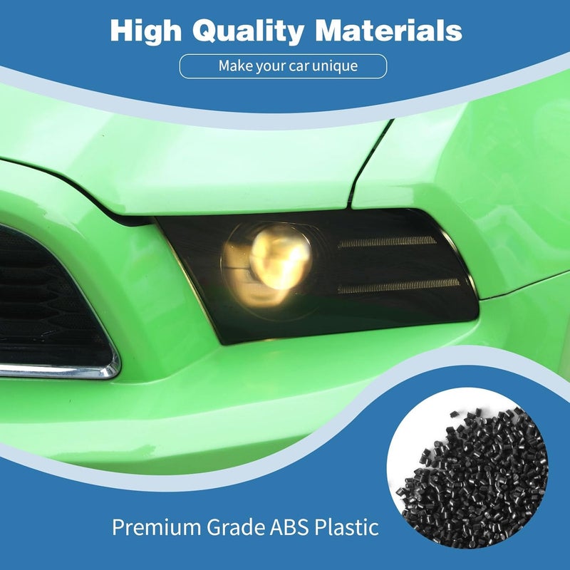 PDKLIN Smoked Black Headlight Lamp Guard for Ford Mustang - Image 2