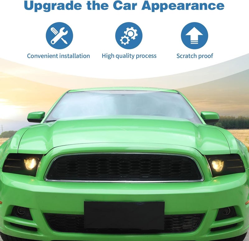 PDKLIN Smoked Black Headlight Lamp Guard for Ford Mustang - Image 4