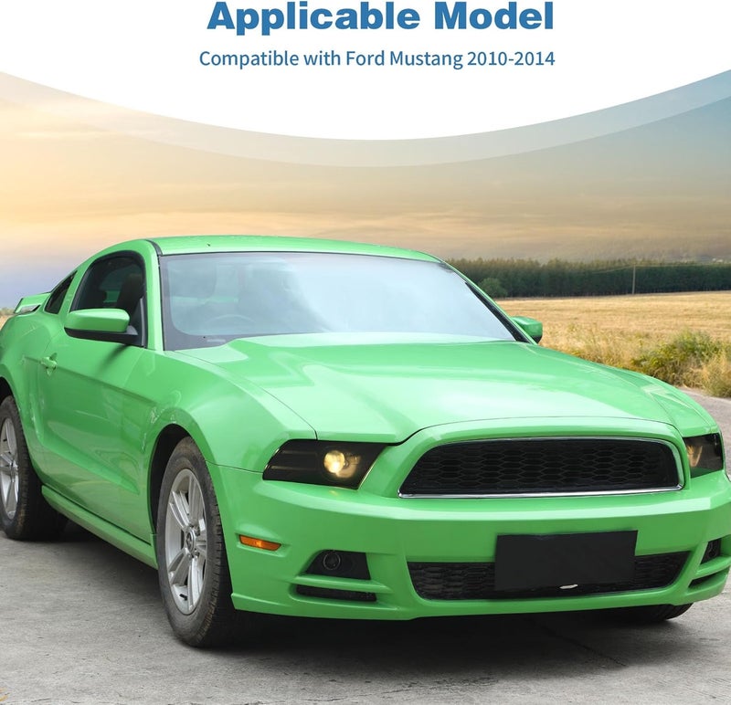 PDKLIN Smoked Black Headlight Lamp Guard for Ford Mustang - Image 3