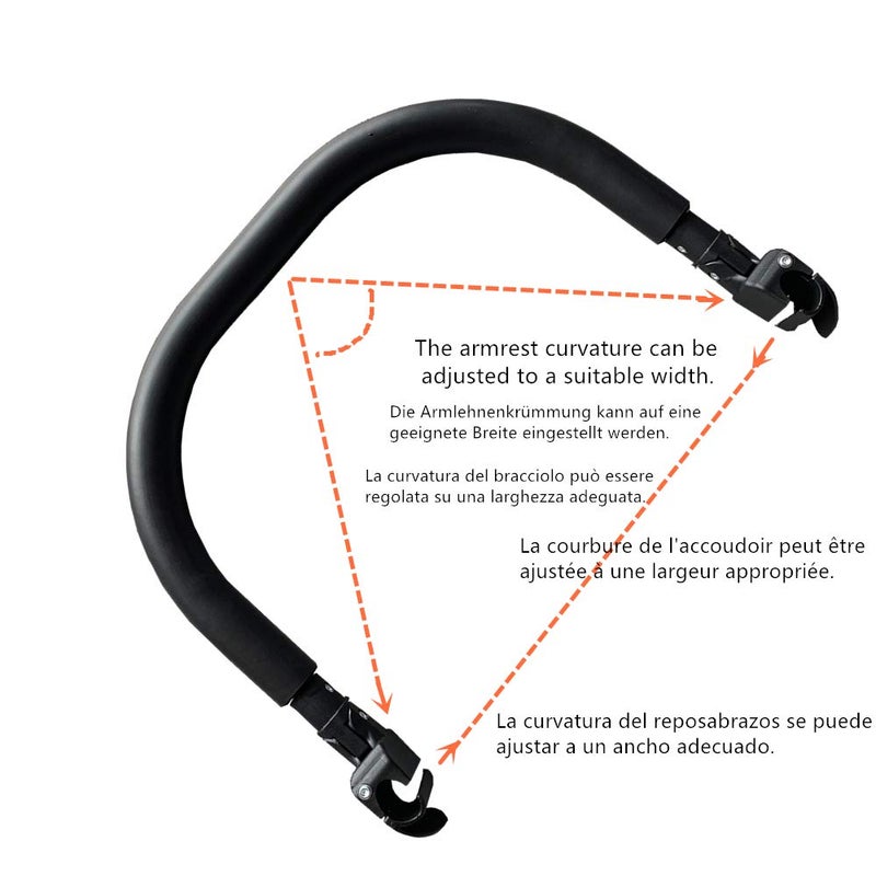 Ezkindheit Baby Stroller Bumper Bar,Armrest, Handle, Crossbar Accessories for BBZ YoYo and Yoyo+,Black PU Leather - Image 4