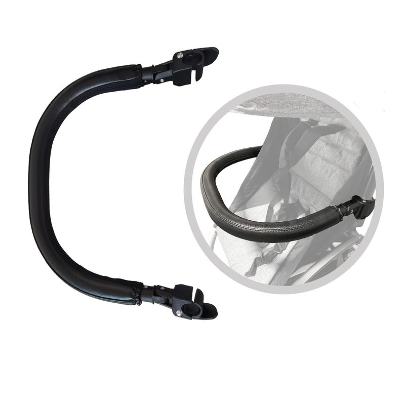 Ezkindheit Baby Stroller Bumper Bar,Armrest, Handle, Crossbar Accessories for BBZ YoYo and Yoyo+,Black PU Leather - Image 1