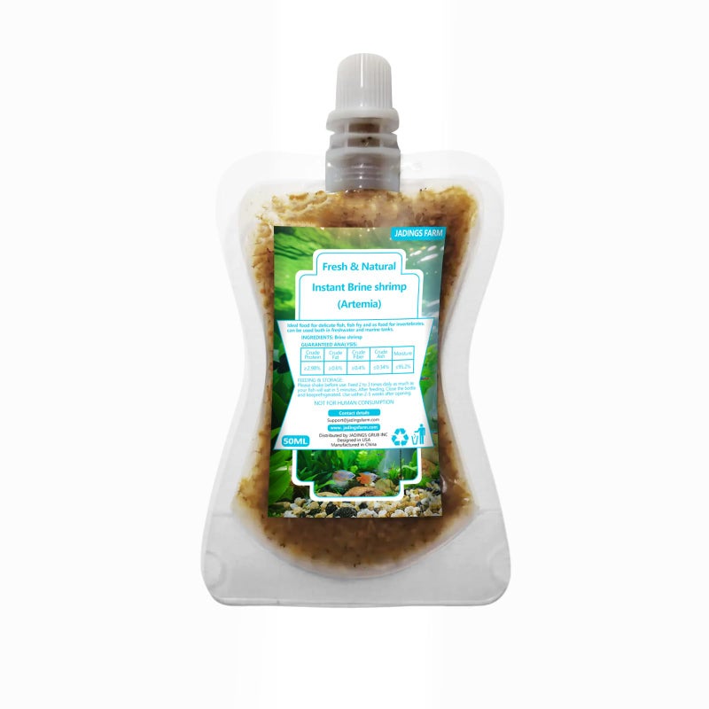 طعام سمك الجمبري المملح من JADINGSFARM، جاهز للاستخدام لطعام أسماك الأكواريوم، طعام غير حي فوري لأسماك البيتا والمالحة والمياه العذبة (جمبري مملح بالغ) - Image 1