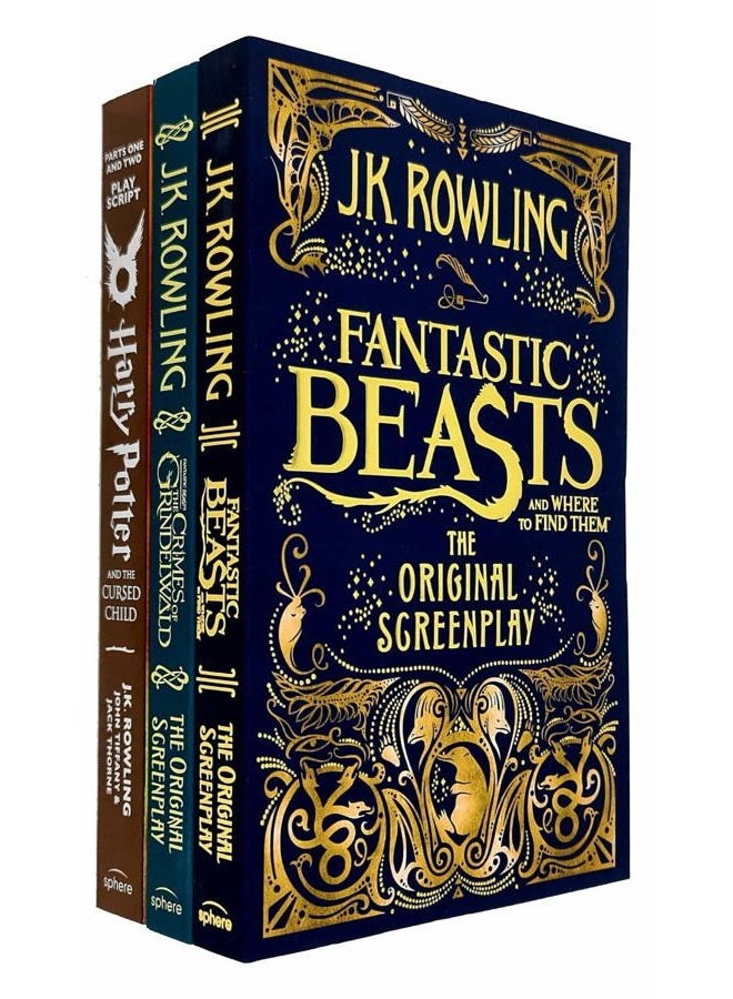 sphere J.K. Rowling Collection 3 Books Set (Fantastic Beasts and Where to Find Them, The Crimes of Grindelwald, Harry Potter and the Cursed Child - Parts One and Two) - Image 1