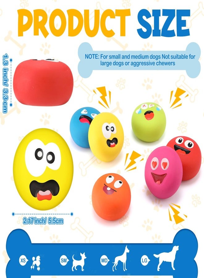 Hungdao 12 Pcs Latex Squeaky Dog Toys Funny Face Squeaky Dog Balls Soft Rubber Interactive Fetch Play Balls for Mini Small Breeds Puppy Pet Teething Training - Image 2