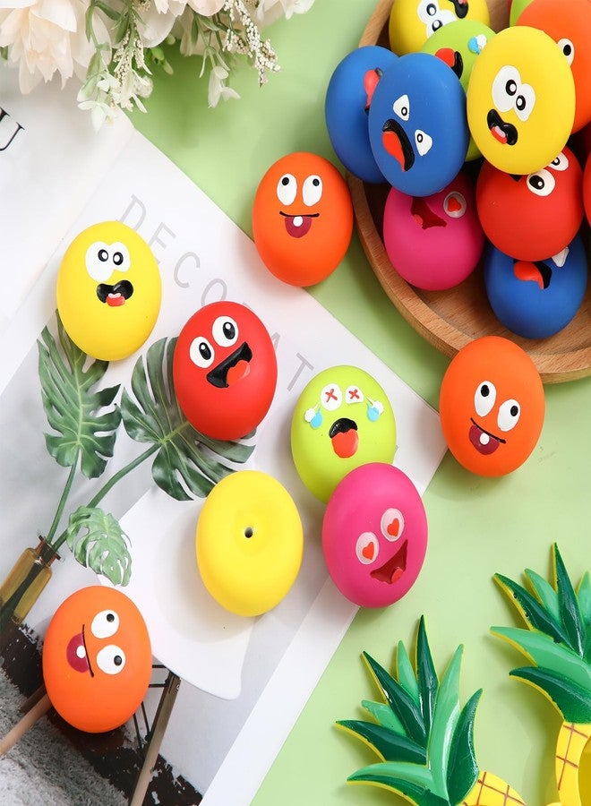 Hungdao 12 Pcs Latex Squeaky Dog Toys Funny Face Squeaky Dog Balls Soft Rubber Interactive Fetch Play Balls for Mini Small Breeds Puppy Pet Teething Training - Image 5