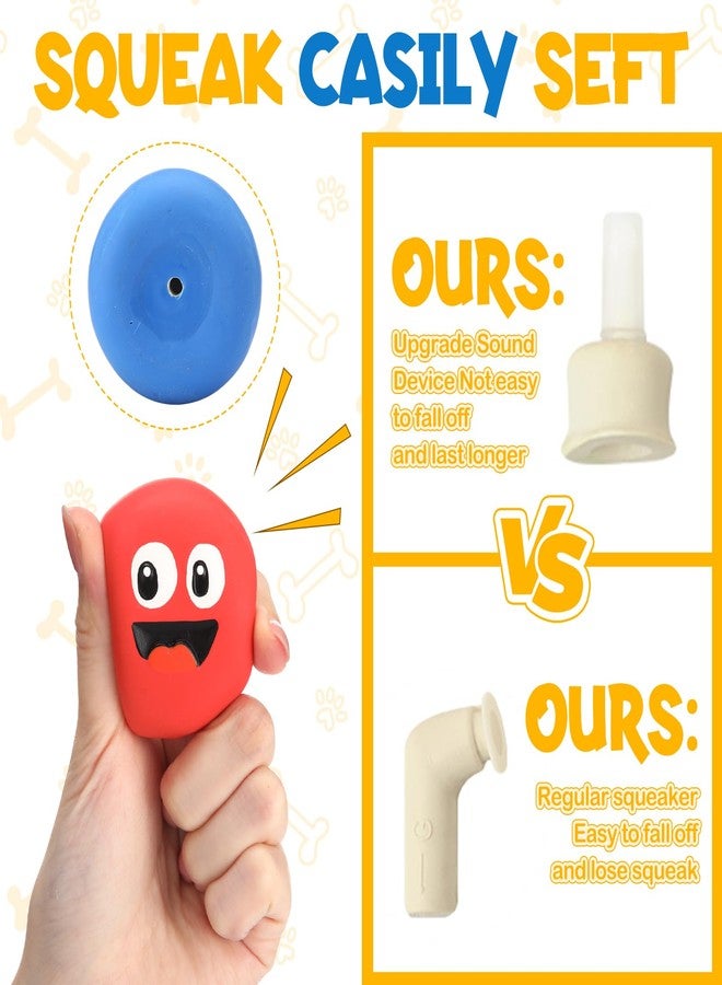Hungdao 12 Pcs Latex Squeaky Dog Toys Funny Face Squeaky Dog Balls Soft Rubber Interactive Fetch Play Balls for Mini Small Breeds Puppy Pet Teething Training - Image 3