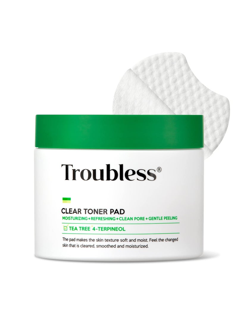 Troubless Troubless Clear Toner Pad for Face  Gentle Peeling  Facial Soothing Toner with Tea Tree 60 pads 557 oz 