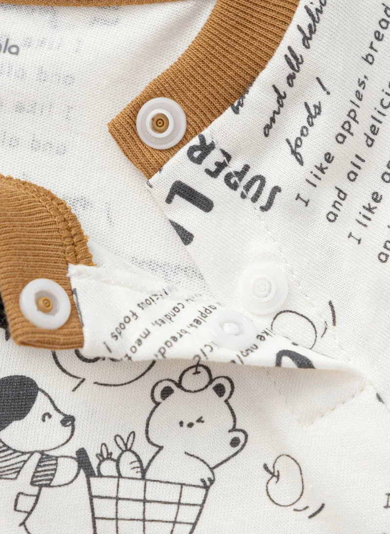 Balabala Beige/White Baby Unisex Knitted jumpsuit  | Best Price UAE