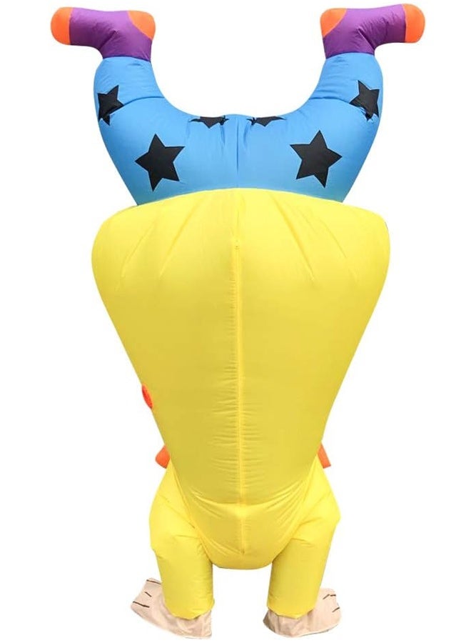 زي مهرج قابل للنفخ للبالغين والمراهقين تنفجر بدلة - سريع التنفجر تنفجر بدلة البوليستر مع مقاومة مروحة المياه المدمجة - لهالوين والحفلات ذات المواضيع والكوسبلاي والأحداث السيركية - سهل ارتدائها - Image 2