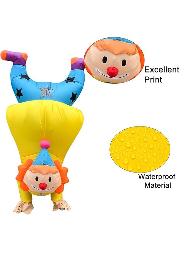 زي مهرج قابل للنفخ للبالغين والمراهقين تنفجر بدلة - سريع التنفجر تنفجر بدلة البوليستر مع مقاومة مروحة المياه المدمجة - لهالوين والحفلات ذات المواضيع والكوسبلاي والأحداث السيركية - سهل ارتدائها - Image 5