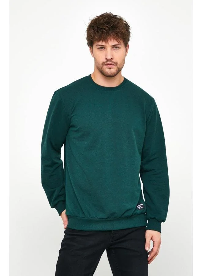 Men's Dark Green Crew Neck Sweatshirt