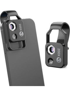 Duhaline 200X HD LED Lighted Portable Mobile Phone Microscope CPL Lens (Black)  - Image 1