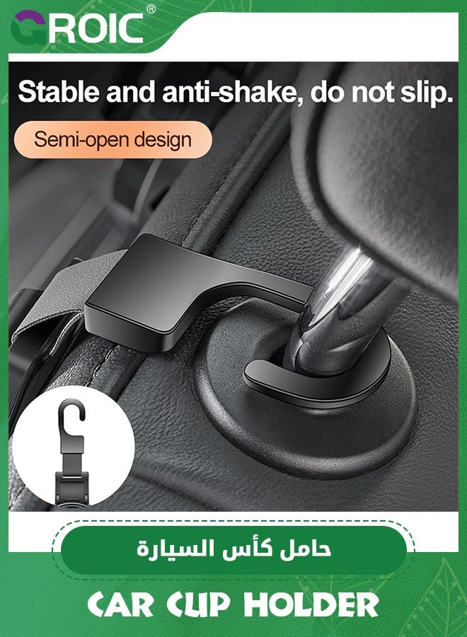 GROIC Car Cup Holder with Phone Holder and Car Purse Hook,3 in 1 Car Seat Hooks for Car Seat Organizer,Headrest Hooks for Car,Behind Over The Seat Hook Hang Bags,Cups and Phone  - Image 2