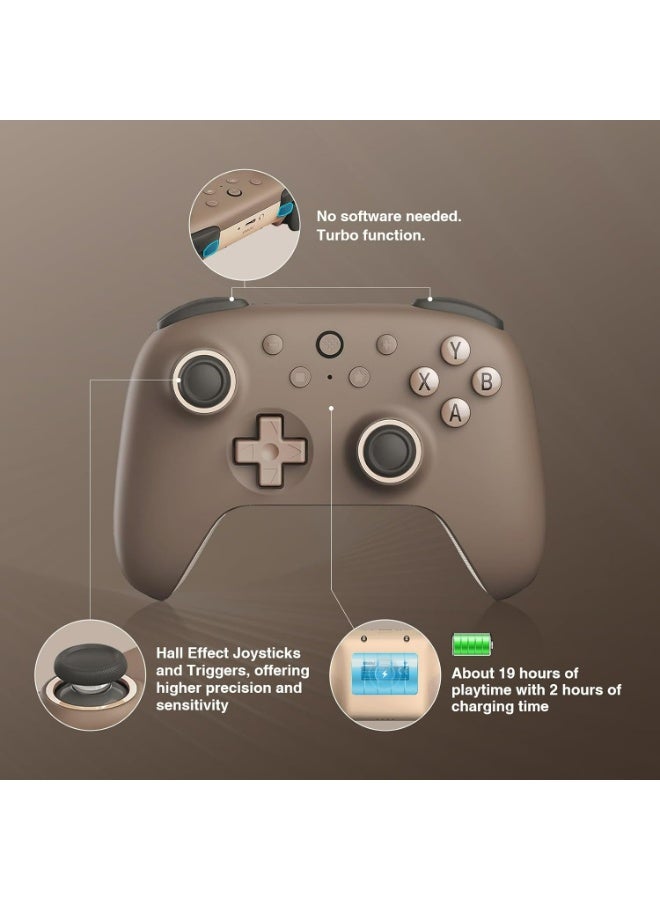 8Bitdo Ultimate 2C Wireless Controller for Windows PC and Android, with 1000Hz Polling Rate, Hall Effect Joysticks and Hall Triggers, and Remappable L4/R4 Bumpers (Brownie) - Image 3