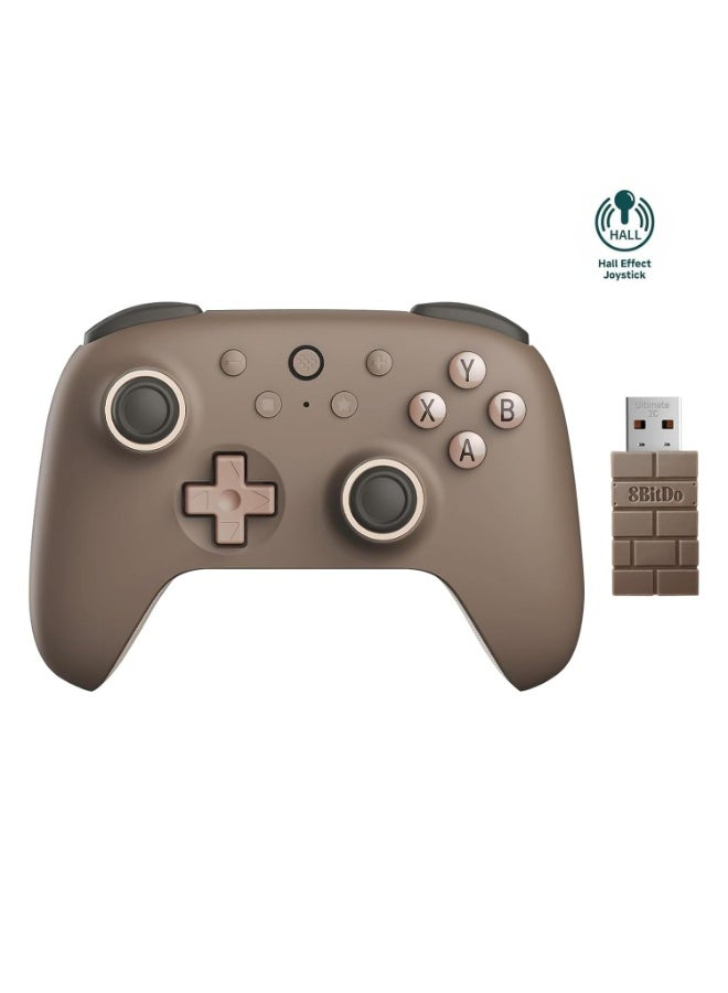 8Bitdo Ultimate 2C Wireless Controller for Windows PC and Android, with 1000Hz Polling Rate, Hall Effect Joysticks and Hall Triggers, and Remappable L4/R4 Bumpers (Brownie) - Image 1