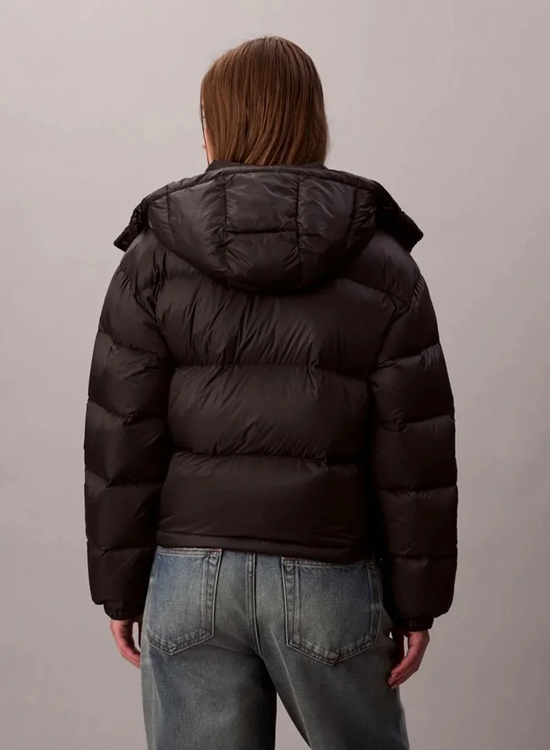 Calvin Klein Jeans black Short Down Puffer Jacket for Women | Best Price UAE