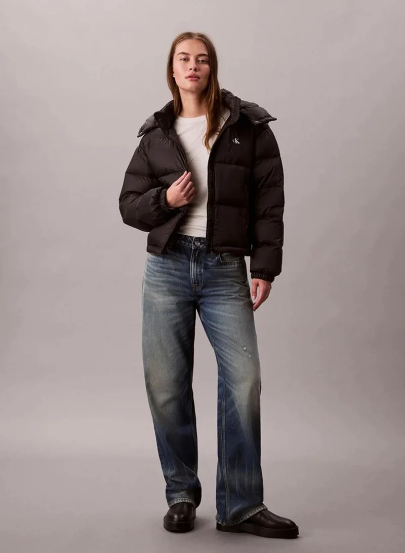Calvin Klein Jeans black Short Down Puffer Jacket for Women | Best Price UAE