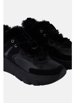 GEOX Women Lace Up Casual Shoes, Black  - Image 3