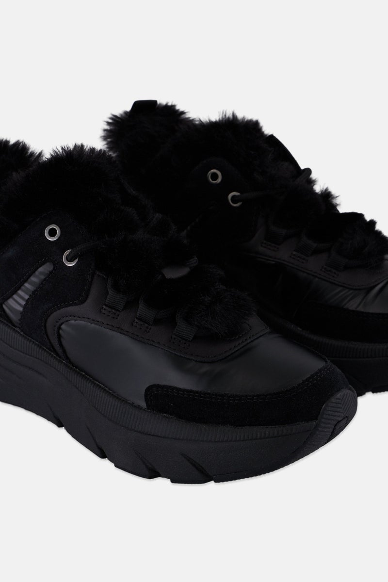 GEOX Women Lace Up Casual Shoes, Black  - Image 3