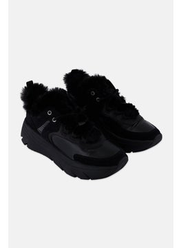GEOX Women Lace Up Casual Shoes, Black  - Image 1