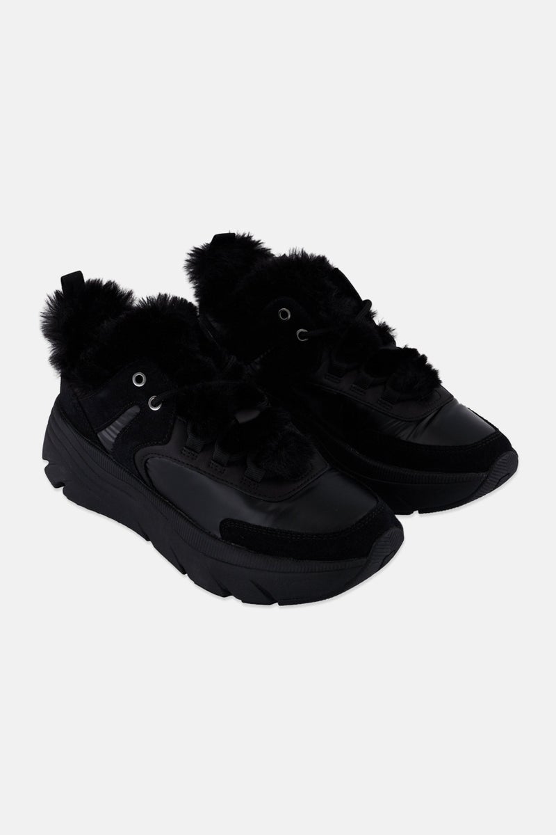 GEOX Women Lace Up Casual Shoes, Black  - Image 1