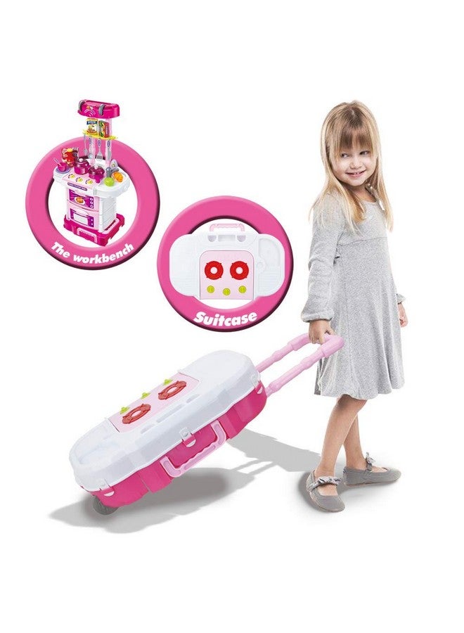 اتش اس انتربرايز مجموعة مطبخ 3 في 1 من إتش إس إنتربرايز، حقيبة سفر للأطفال | تتضمن ألعابًا وأواني ومقالي وأطباقًا وأدوات طعام، مصنوعة من بلاستيك ABS، مناسبة للأولاد والبنات. - Image 2